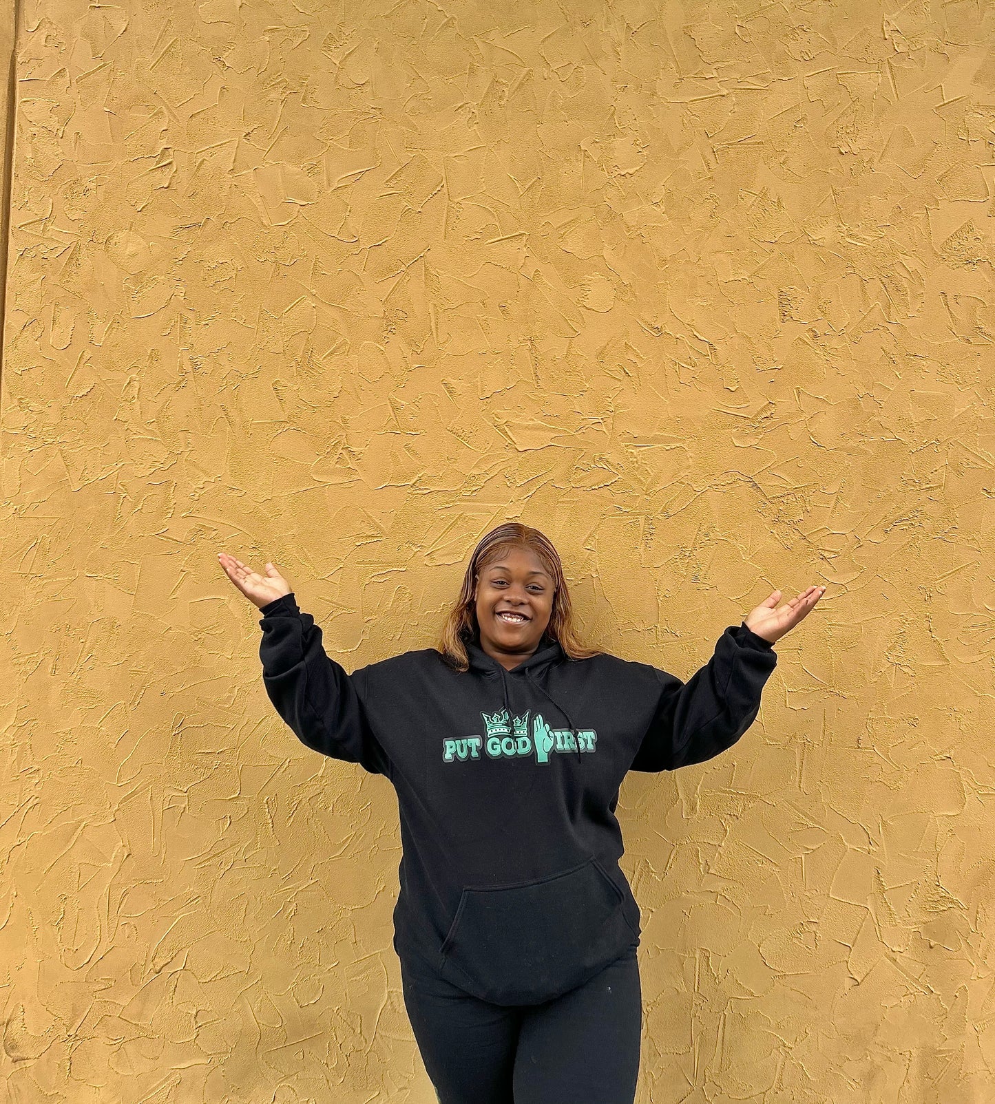 Put God First Hoodie( green design)